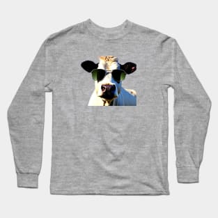 Cow with Sunglasses Long Sleeve T-Shirt